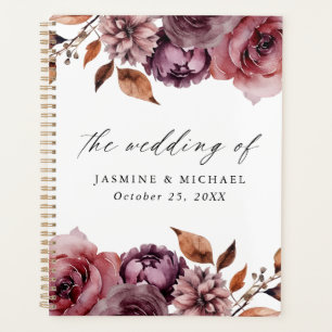 Rustic Autumn Marsala Floral Wedding Planner