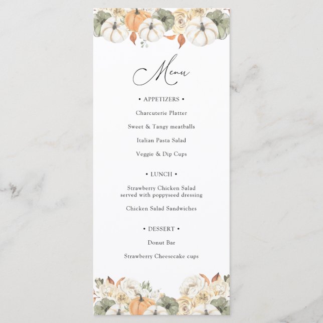 Rustic Autumn Menu (Front)
