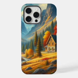 Rustic, Autumn mountain cottage & river iPhone 15 Pro Max Case