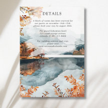 Rustic Autumn Mountain Lake Fall Wedding Details