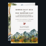 Rustic Autumn Mountain Wedding Invitation<br><div class="desc">This mellow fall palette with evergreen, golden yellows, reds, and dusty blue definitely feels autumnal and rustic. Classic earthy tones are perfect for when the trees change colours, the days are warm, and the nights cool ... so suiting for fall celebrations! The stunning woodsy tones hint at the holidays ahead,...</div>