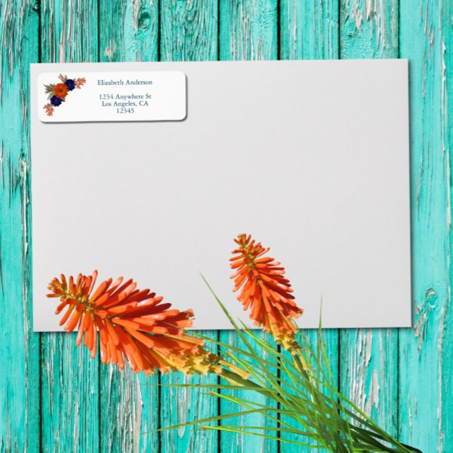 Rustic Autumn Orange Navy Blue Floral Wedding (Creator Uploaded)