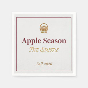 Rustic Autumn Orchard Apple Picking Picnic Napkins