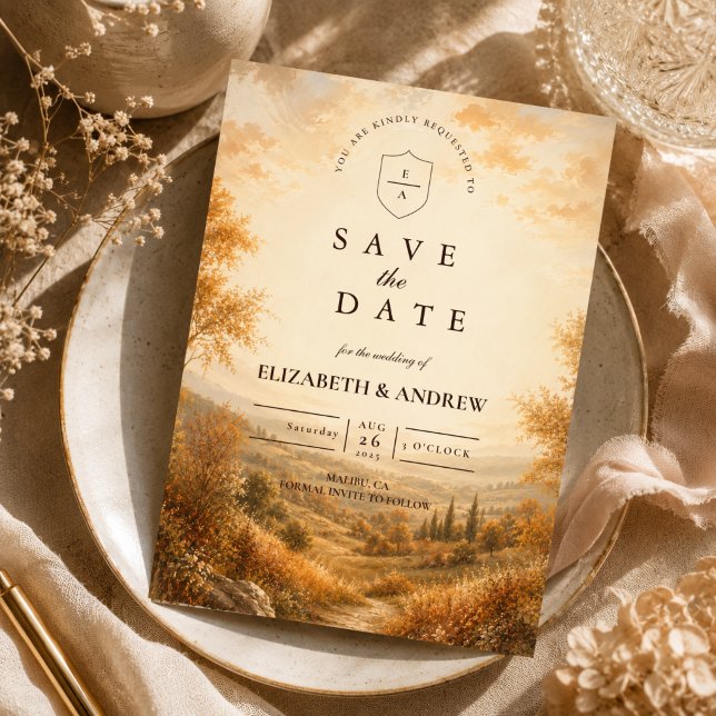 Rustic Autumn Outdoor Wedding Save The Date (Creator Uploaded)
