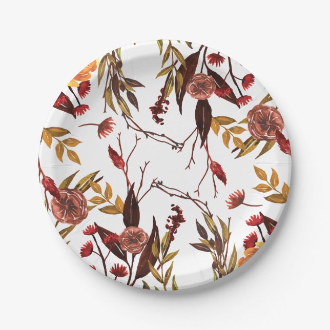 Rustic Autumn Paper Plates (Front)