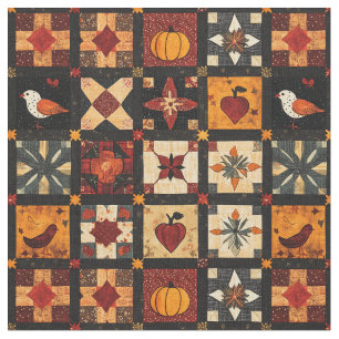 Rustic Autumn Patchwork Quilt Pattern   Farmhouse Fabric
