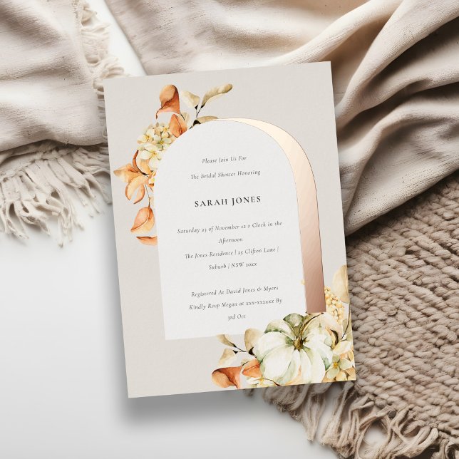 Rustic Autumn Pumpkin Arch Floral Bridal Shower  (Creator Uploaded)