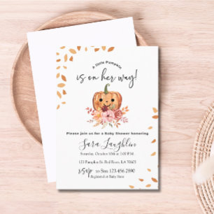 Rustic Autumn Pumpkin Autumn Baby Shower Invitation