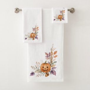 Rustic Autumn Pumpkin Bath Towel Set 