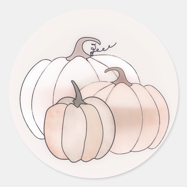 Rustic Autumn Pumpkins Classic Round Sticker (Front)