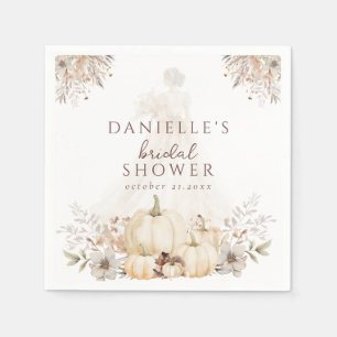 Rustic Autumn Pumpkins Elegant Bridal Shower Napkin