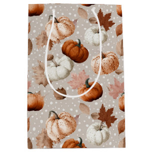 Rustic Autumn Pumpkins & Fall Leaves (2) Medium Gift Bag