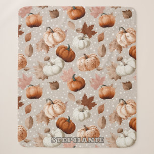 Rustic Autumn Pumpkins & Fall Leaves (2) Sherpa Blanket