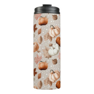 Rustic Autumn Pumpkins & Fall Leaves (2) Thermal Tumbler