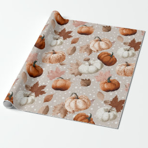 Rustic Autumn Pumpkins & Fall Leaves (2) Wrapping Paper