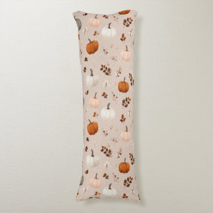 Rustic Autumn Pumpkins & Fall Leaves Body Cushion