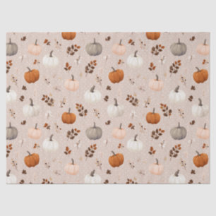 Rustic Autumn Pumpkins & Fall Leaves Tissue Paper