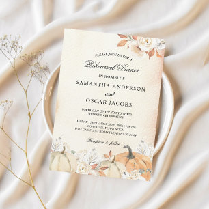 Rustic Autumn Pumpkins & Flowers  Invitation