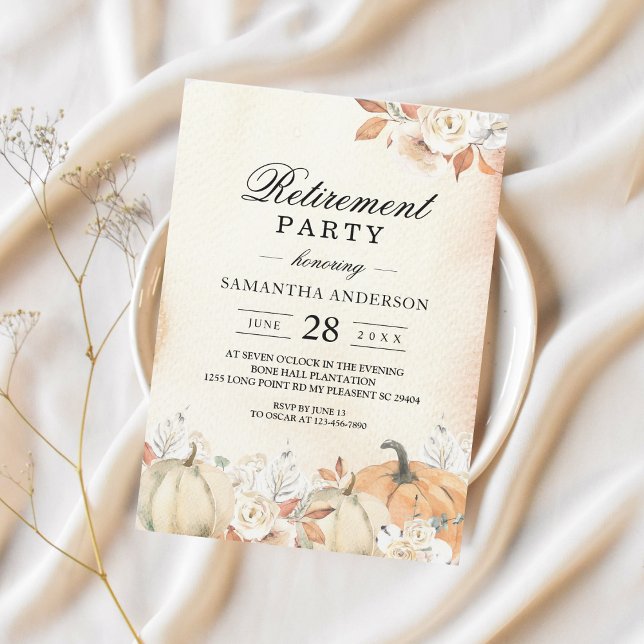 Rustic Autumn Pumpkins & Flowers  Invitation (Creator Uploaded)
