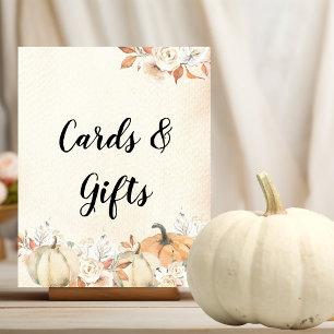 Rustic Autumn Pumpkins & Flowers Poster