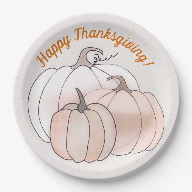 Rustic Autumn Pumpkins  Paper Plate (Front)