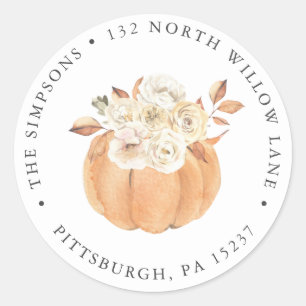 Rustic Autumn Return Address Classic Round Sticker