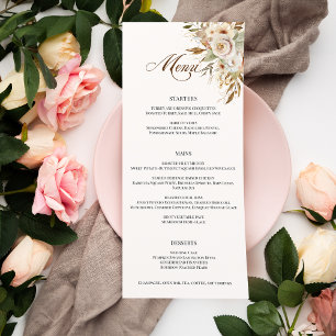 Rustic Autumn Roses Botanical Script Menu