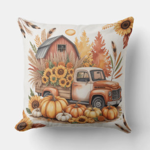 Rustic Autumn Thanksgiving Farmhouse Inspired Cushion