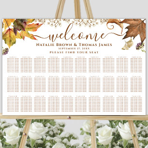 Rustic Autumn Wedding 30 Table Seating Poster