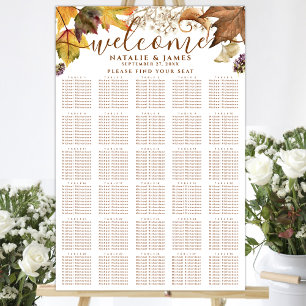 Rustic Autumn Wedding 30 Table Seating Poster