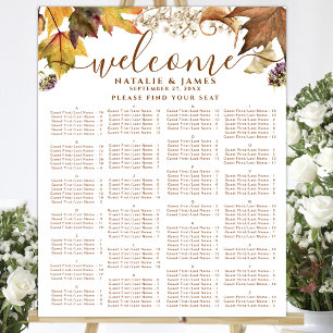 Rustic Autumn Wedding Alphabetical Seating Chart