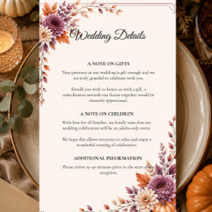 Rustic Autumn Wedding Enclosure Card