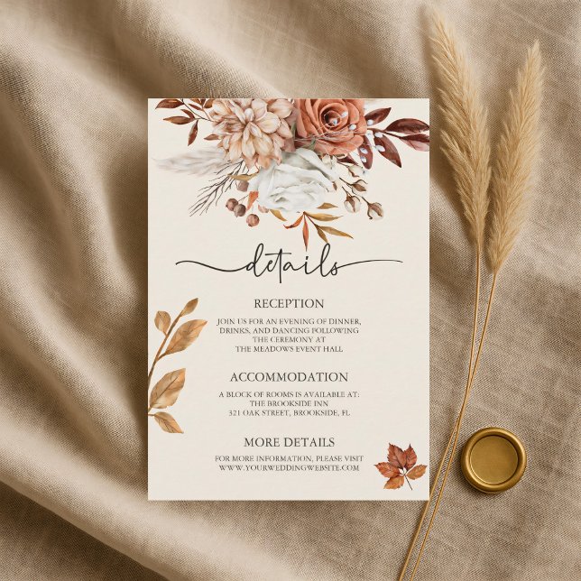 Rustic Autumn Wedding Enclosure Card (Creator Uploaded)