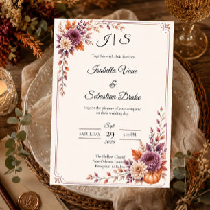 Rustic Autumn Wedding Invitation