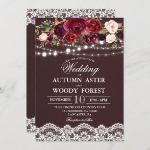 Rustic Autumn Wedding Invitation