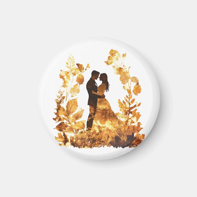 Rustic Autumn Wedding Magnet (Front)