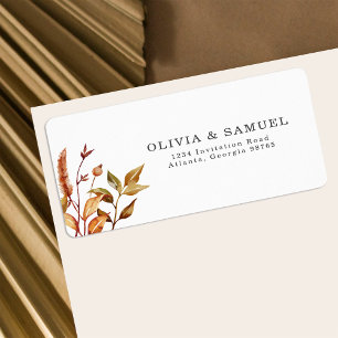 Rustic Autumn Wedding Personalized Return Address