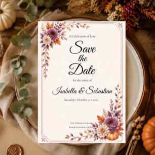 Rustic Autumn Wedding Save The Date