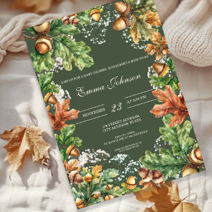 Rustic Autumn Woodland Baby Shower Invitation