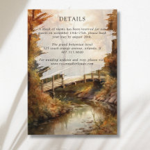 Rustic Autumn Woodland Bridge Wedding Details