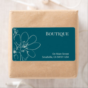 Rustic Azure Floral Small Business Shipping Label