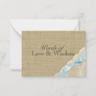 Rustic Baby Blue Shower Advice Cards