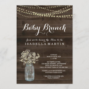 Rustic Baby Brunch Invitation