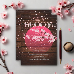 Rustic Baby in Bloom Sakura Cherry Blossom Enclosure Card