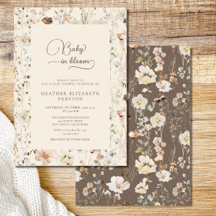 Rustic Baby in Bloom Wildflower Baby Shower  Invitation