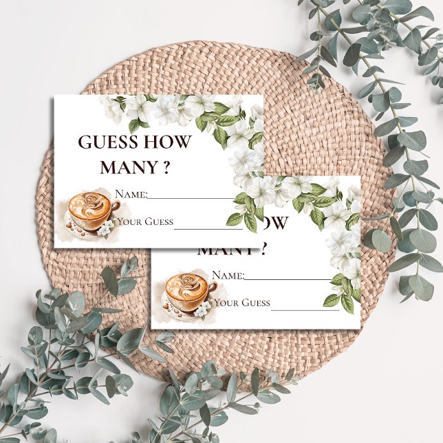 Rustic Baby is Brewing Coffee Guess How Many  Enclosure Card (Creator Uploaded)