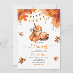 Rustic Baby is brewing fall autumn baby shower  Invitation