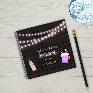 Rustic Baby Is Brewing Pink Baby Shower Guest Book