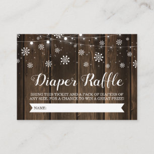 Rustic Baby It's Cold Outside Diaper Raffle Ticket Enclosure Card