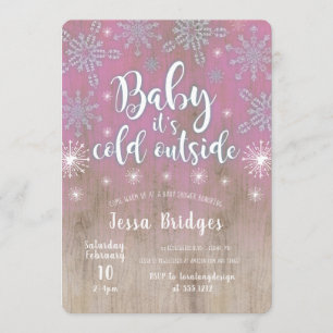 Rustic Baby It's Cold Outside Shower Invitation